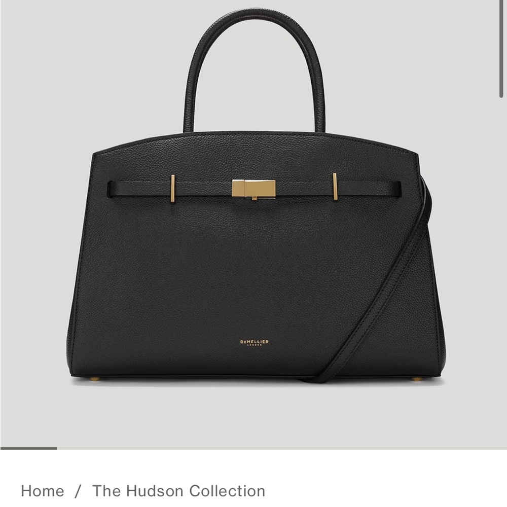 DeMellier Black Leather Satchel with Gold Hardware